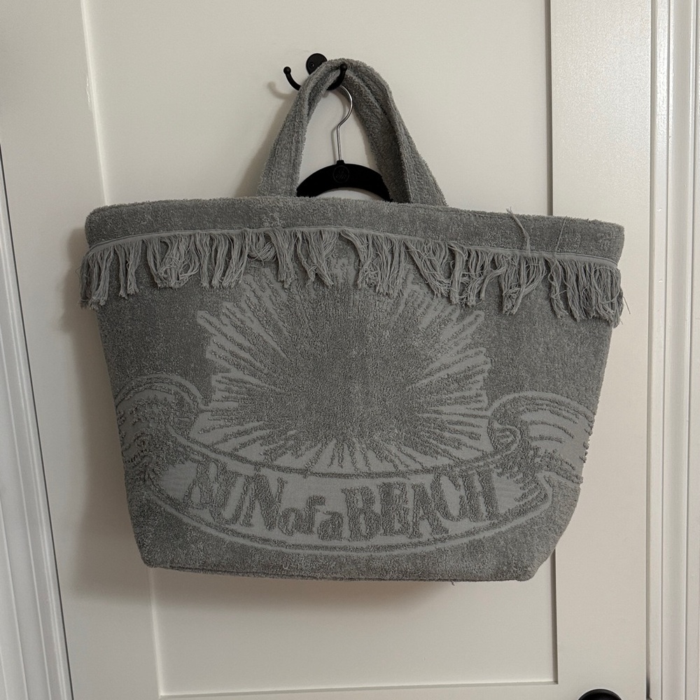 Sun of a Beach Gray Tote Bag
